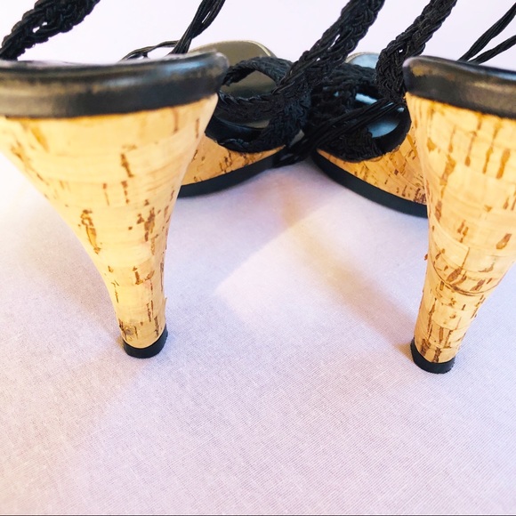 Cole Haan Cork Crocheted Strappy Heels - Picture 10 of 11